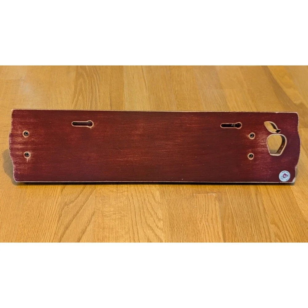 Vintage 1994 Apple Wood Towel Rack Bar Shelf Cottagecore 20